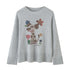 DIDDI_MODA_Oatmeal_V-neck_Puppy_Motif_Loose_Fit_Princess_Women&