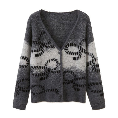 DIDDI_MODA_Ombre_Cardigan_Faux_Two_Piece_Pleated_Skirt_Women&