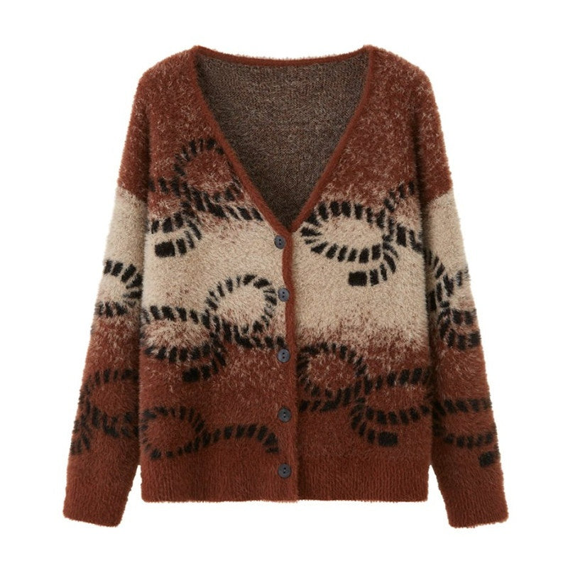 DIDDI_MODA_Ombre_Cardigan_Faux_Two_Piece_Pleated_Skirt_Women&