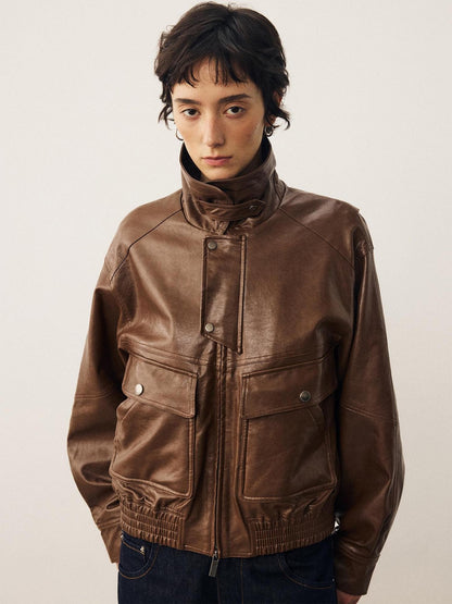 DIDDI MODA Oversized Waxed Utility Moto Women&