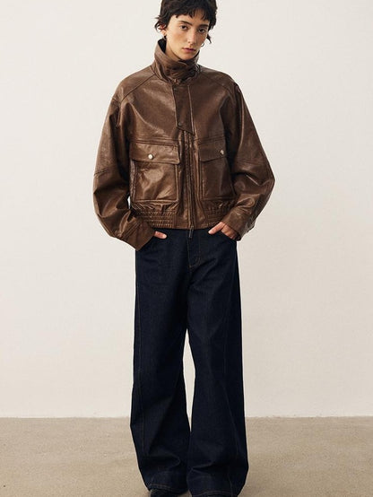 DIDDI MODA Oversized Waxed Utility Moto Women&