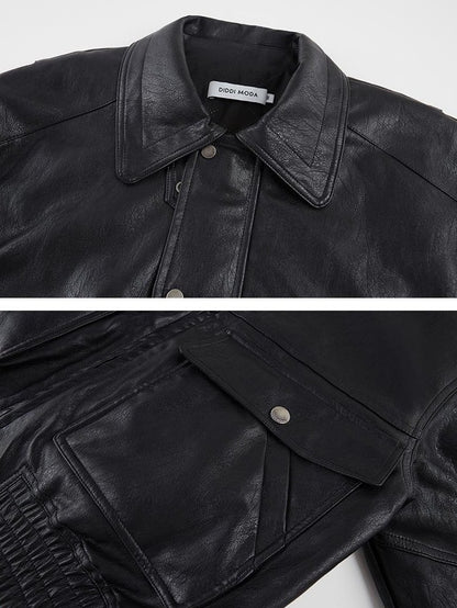 DIDDI MODA Oversized Waxed Utility Moto Women&