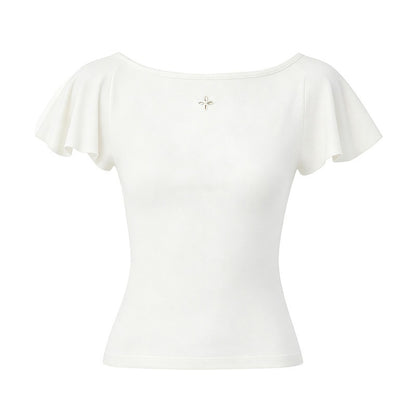 DIDDI_MODA_Oxygen_White_Soft_U_Neck_Backless_Slim_Fit_Flutter_Sleeve_Women&