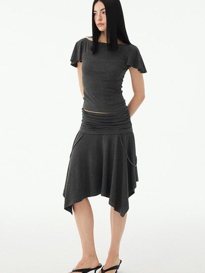 DIDDI MODA Oxygen White Soft U Neck Backless Slim Fit Flutter Sleeve Women&