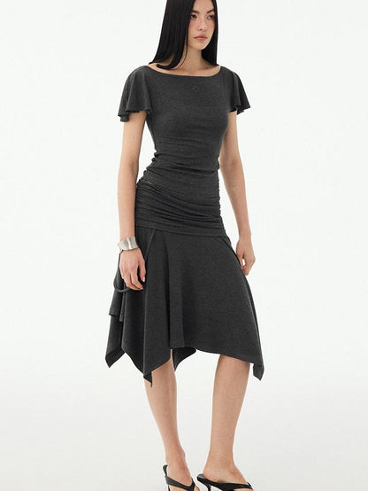 DIDDI MODA Oxygen White Soft U Neck Backless Slim Fit Flutter Sleeve Women&