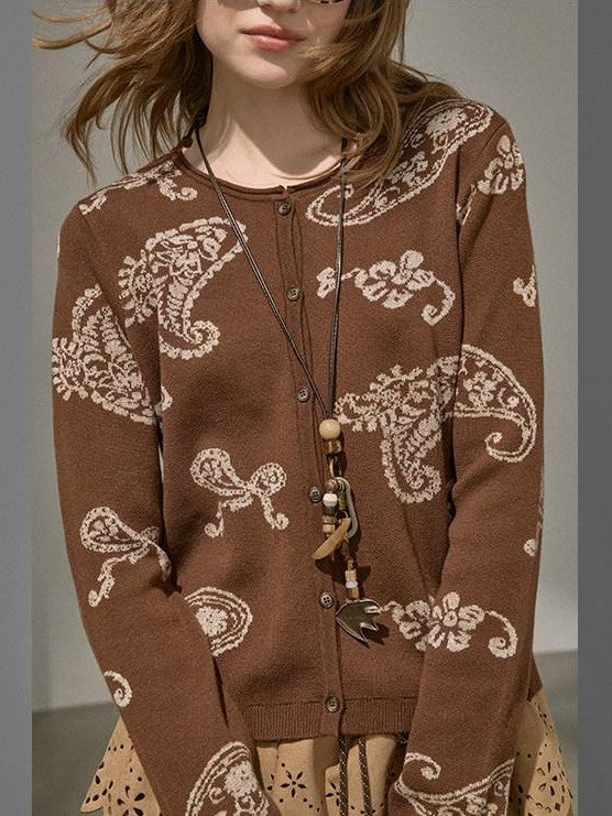 DIDDI MODA Paisley Embroidered Jacquard Bow Slim Women&