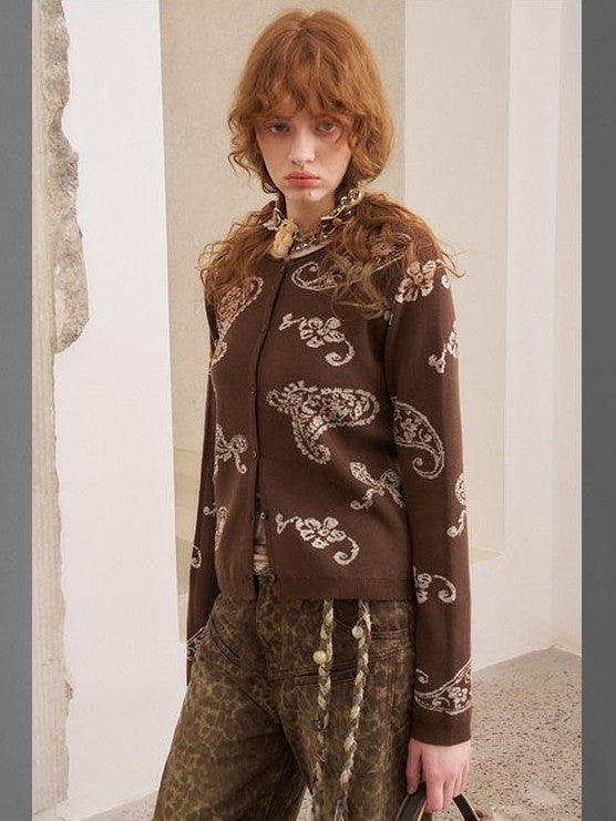 DIDDI MODA Paisley Embroidered Jacquard Bow Slim Women&