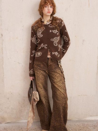DIDDI MODA Paisley Embroidered Jacquard Bow Slim Women&