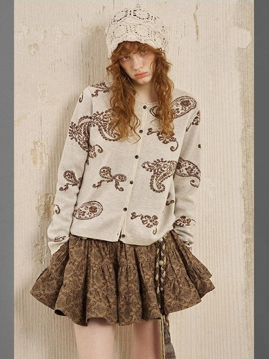 DIDDI MODA Paisley Embroidered Jacquard Bow Slim Women&