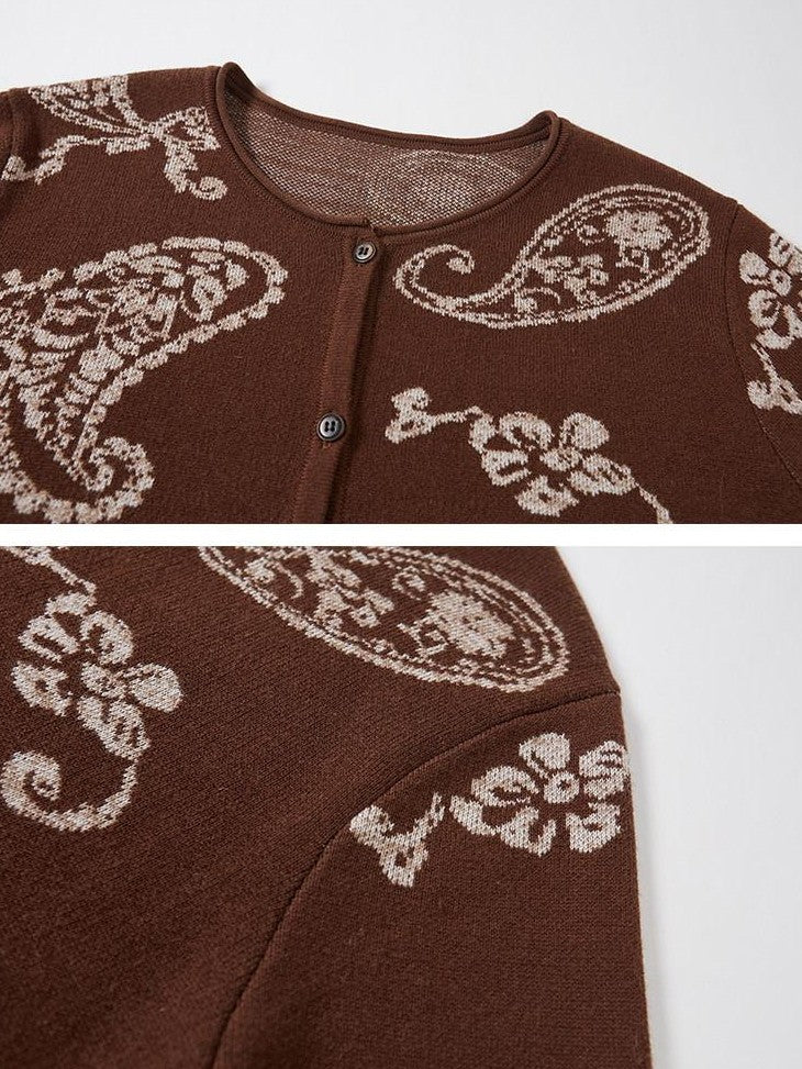 DIDDI MODA Paisley Embroidered Jacquard Bow Slim Women&
