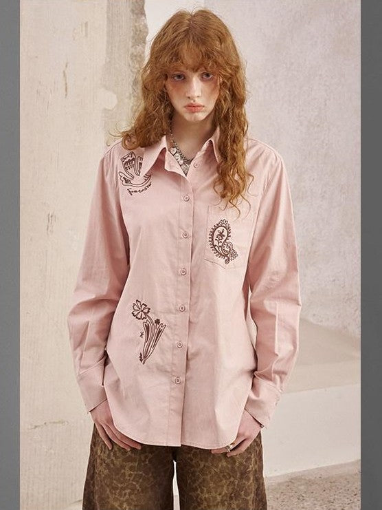 DIDDI MODA Paisley Floral Embroidered Collared Women&