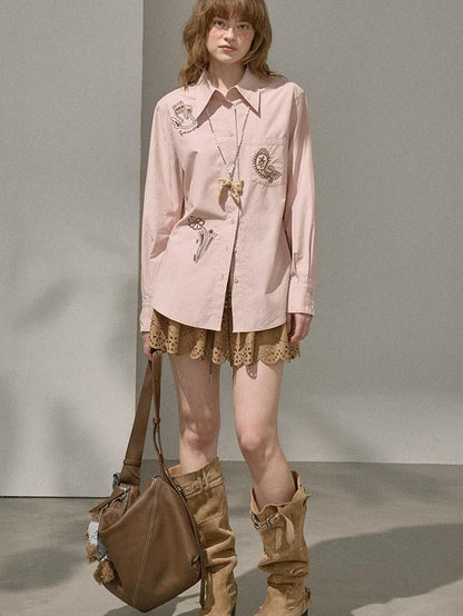 DIDDI MODA Paisley Floral Embroidered Collared Women&