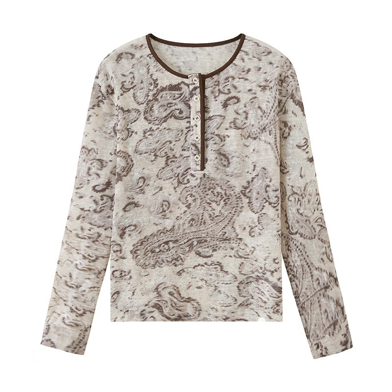 DIDDI_MODA_Paisley_Print_Slim_Fit_Polo_Neck_Women&