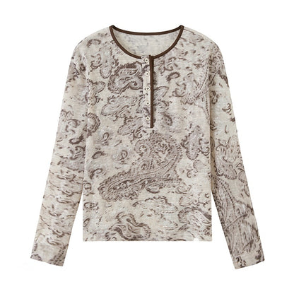 DIDDI_MODA_Paisley_Print_Slim_Fit_Polo_Neck_Women&
