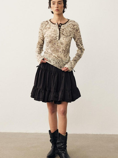 DIDDI MODA Paisley Print Slim Fit Polo Neck Women&