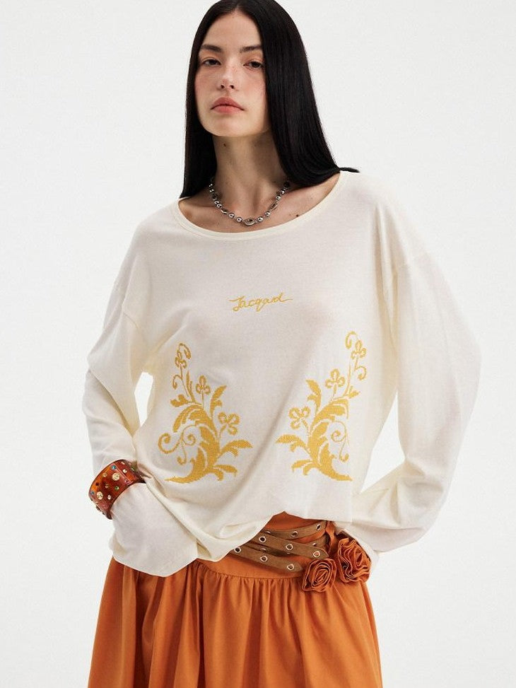 DIDDI MODA Pastel Paisley Cross Stitch Embroidery Lace Women&