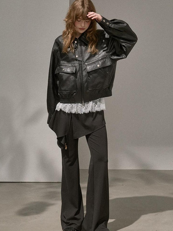DIDDI MODA Patchwork Irregular Faux Two Piece Women&