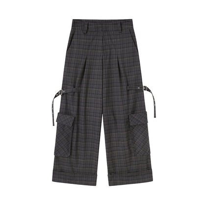 DIDDI_MODA_Plaid_Asymmetrical_One_Shoulder_Tie_Loose_Women&