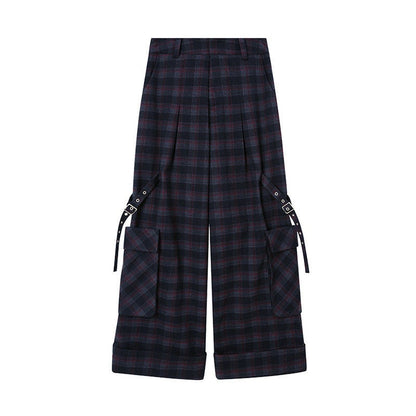 DIDDI_MODA_Plaid_Asymmetrical_Tie_Shoulder_Women&