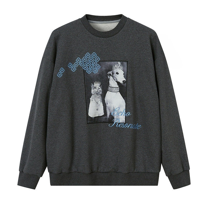DIDDI_MODA_Plaid_Cat_Dog_Print_Puppy_Applique_Women&