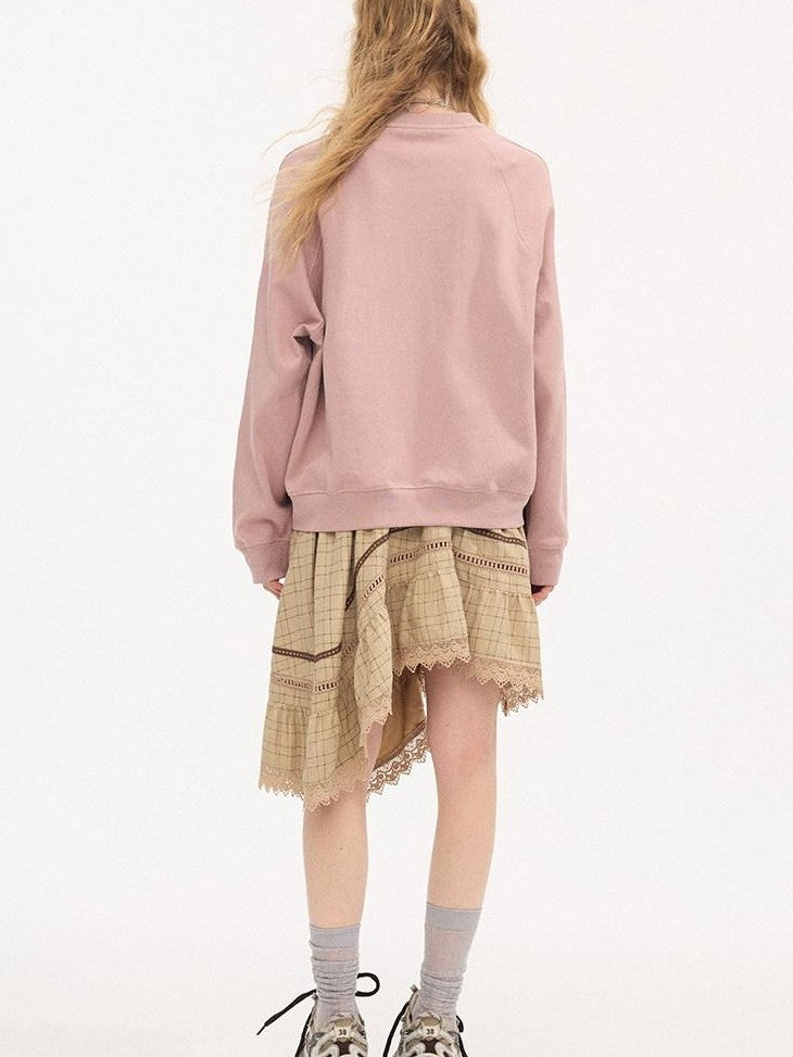 DIDDI MODA Plaid Irregular Wave Patchwork Women&