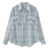 DIDDI_MODA_Plaid_Large_Pocket_Lantern_Sleeve_Tie_Waist_Women&