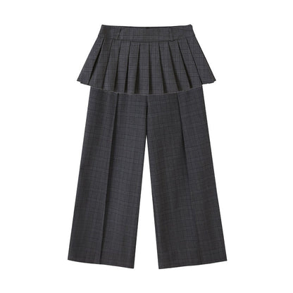 DIDDI_MODA_Plaid_Loose_Straight_Cargo_Women&