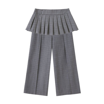 DIDDI_MODA_Plaid_Loose_Straight_Cargo_Women&