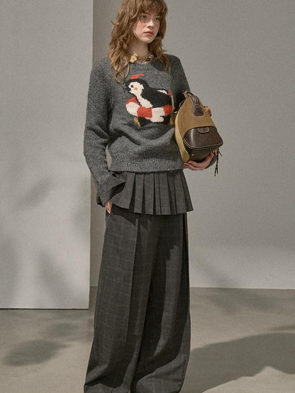 DIDDI MODA Plaid Loose Straight Cargo Women&