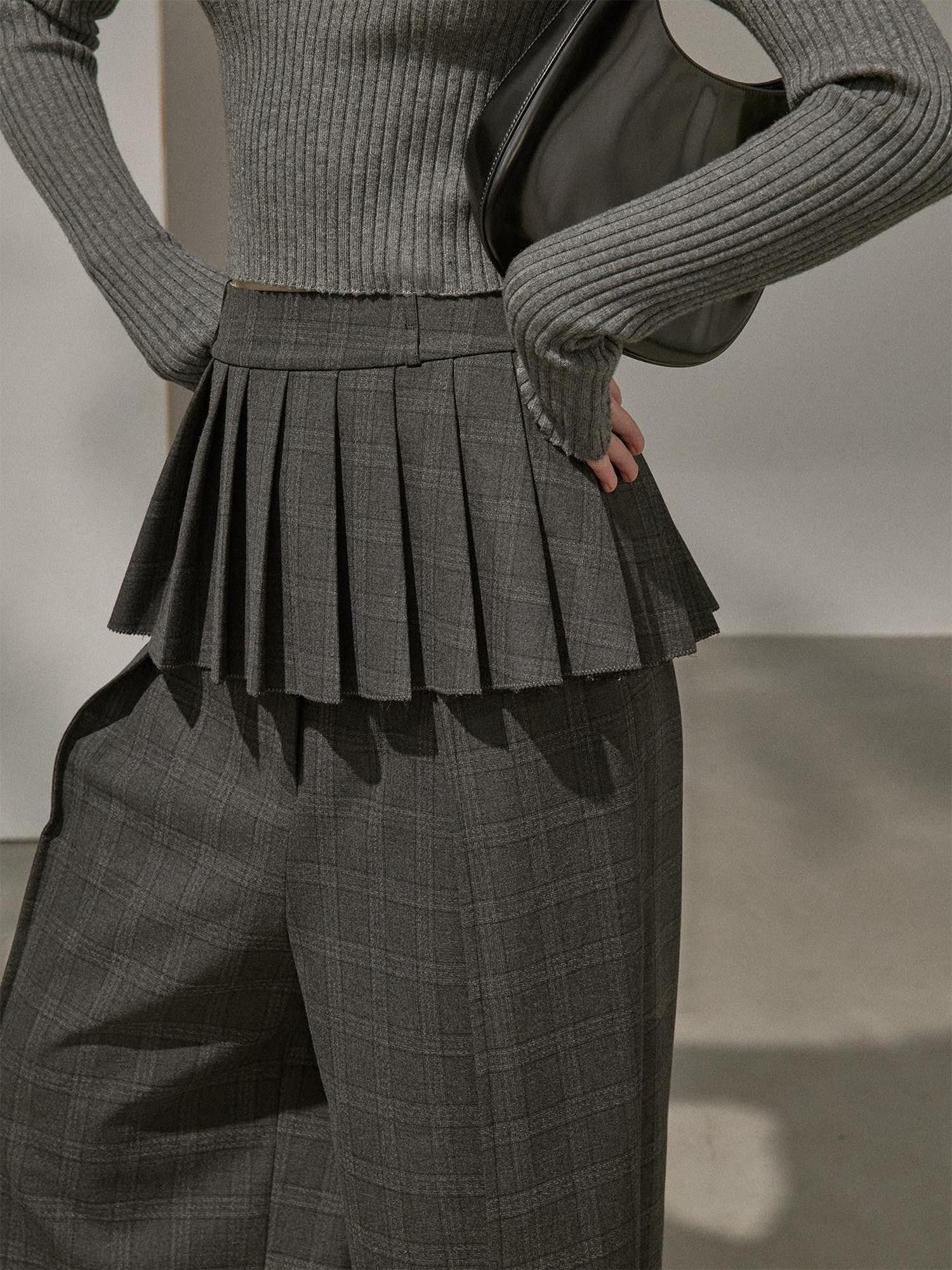 DIDDI MODA Plaid Loose Straight Cargo Women&