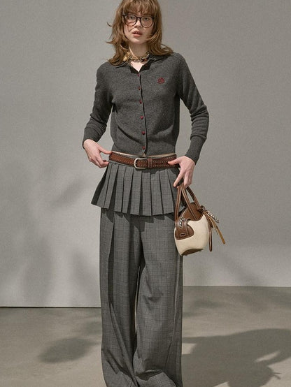 DIDDI MODA Plaid Loose Straight Cargo Women&