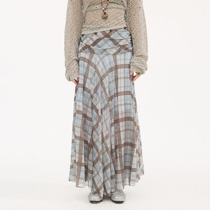 DIDDI_MODA_Plaid_Print_Ruched_Waist_Flared_Fairy_Women&