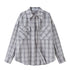 DIDDI_MODA_Plaid_Turn_Down_Collar_Long_Sleeve_Loose_Women&
