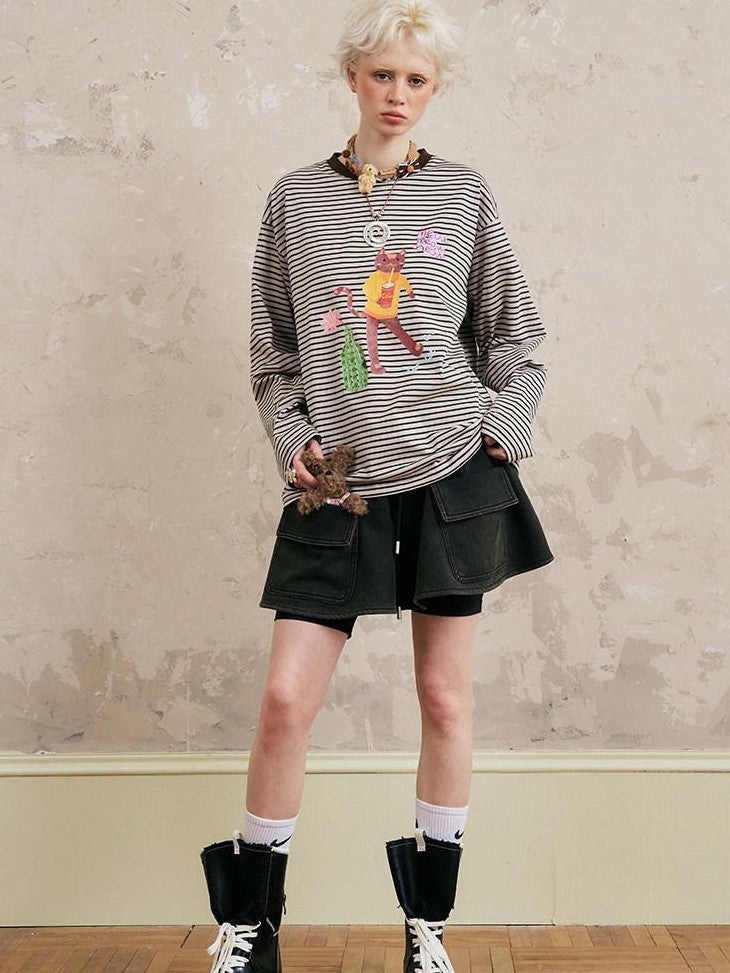 DIDDI MODA Plaid Turn Down Collar Long Sleeve Loose Women&