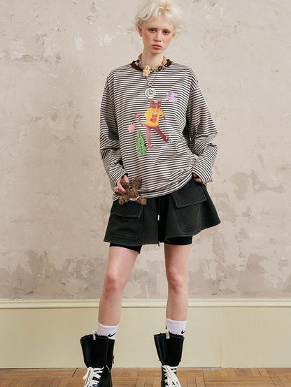 DIDDI MODA Plaid Turn Down Collar Long Sleeve Loose Women&