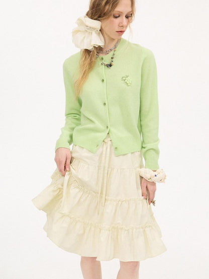 DIDDI MODA Plum Green Hand Embroidered Grape Women&