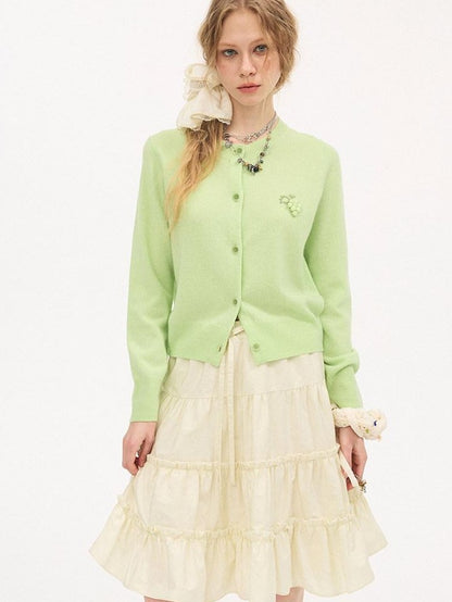 DIDDI MODA Plum Green Hand Embroidered Grape Women&