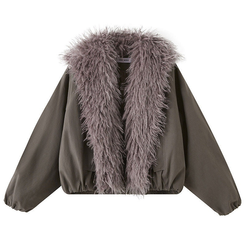 DIDDI_MODA_Plush_Large_Lapel_Bubble_Hem_Women&
