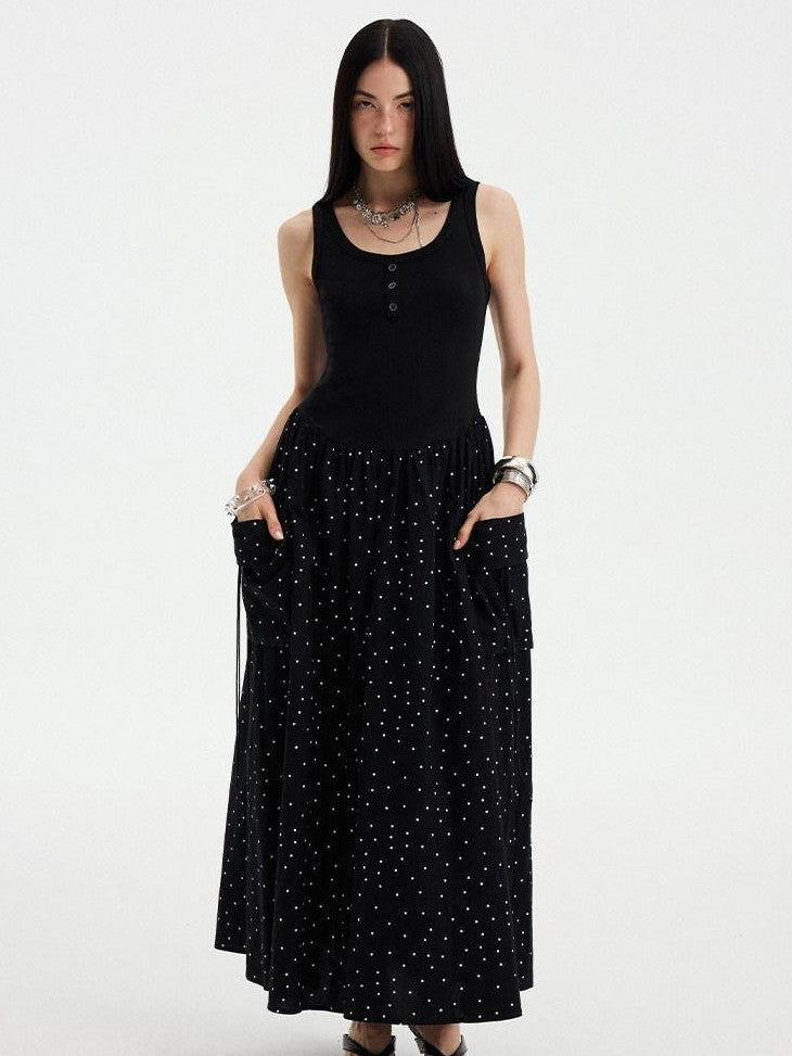 DIDDI MODA Polka Dot Cutout Asymmetric Strappy Women&