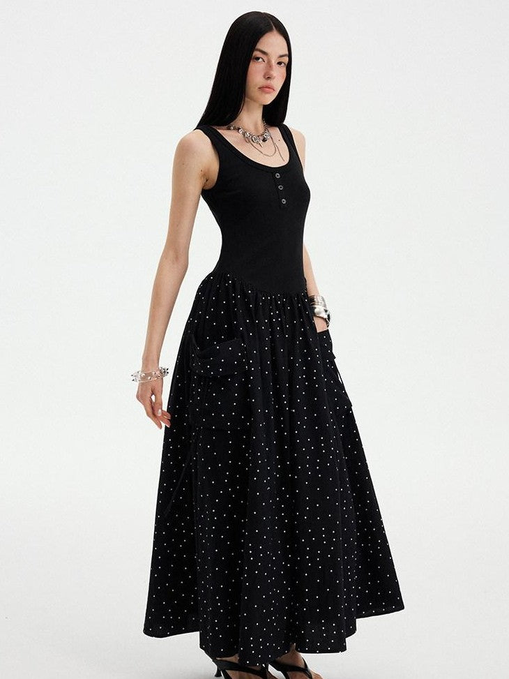 DIDDI MODA Polka Dot Cutout Asymmetric Strappy Women&