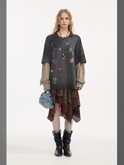 DIDDI MODA Pony Sticker Print Raglan Women&