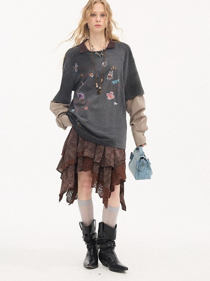 DIDDI MODA Pony Sticker Print Raglan Women&