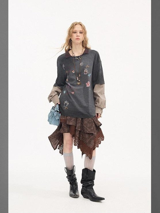 DIDDI MODA Pony Sticker Print Raglan Women&