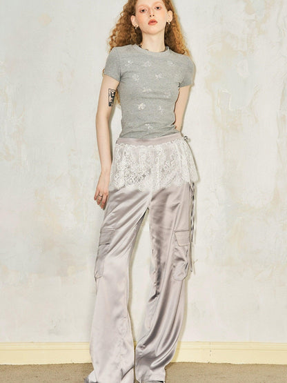 DIDDI MODA Printed Spliced Ruching High Waist Princess Women&
