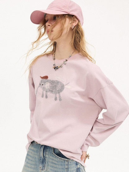DIDDI MODA Printed Wave Point Elephant Long Sleeve Women&