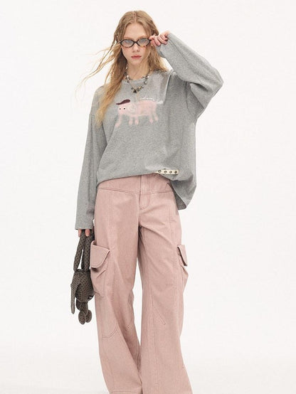 DIDDI MODA Printed Wave Point Elephant Long Sleeve Women&