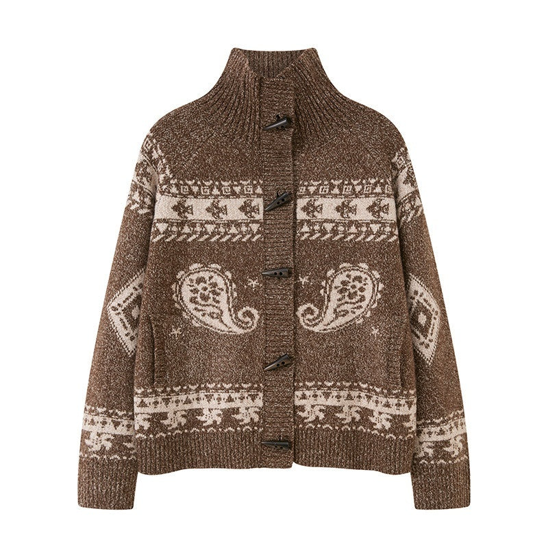 DIDDI_MODA_Pumpkin_Red_Paisley_Fair_Isle_Toggle_Oversized_Women&