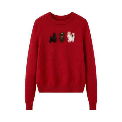 DIDDI_MODA_Puppy_And_Pony_Animal_Motif_Round_Neck_Women&