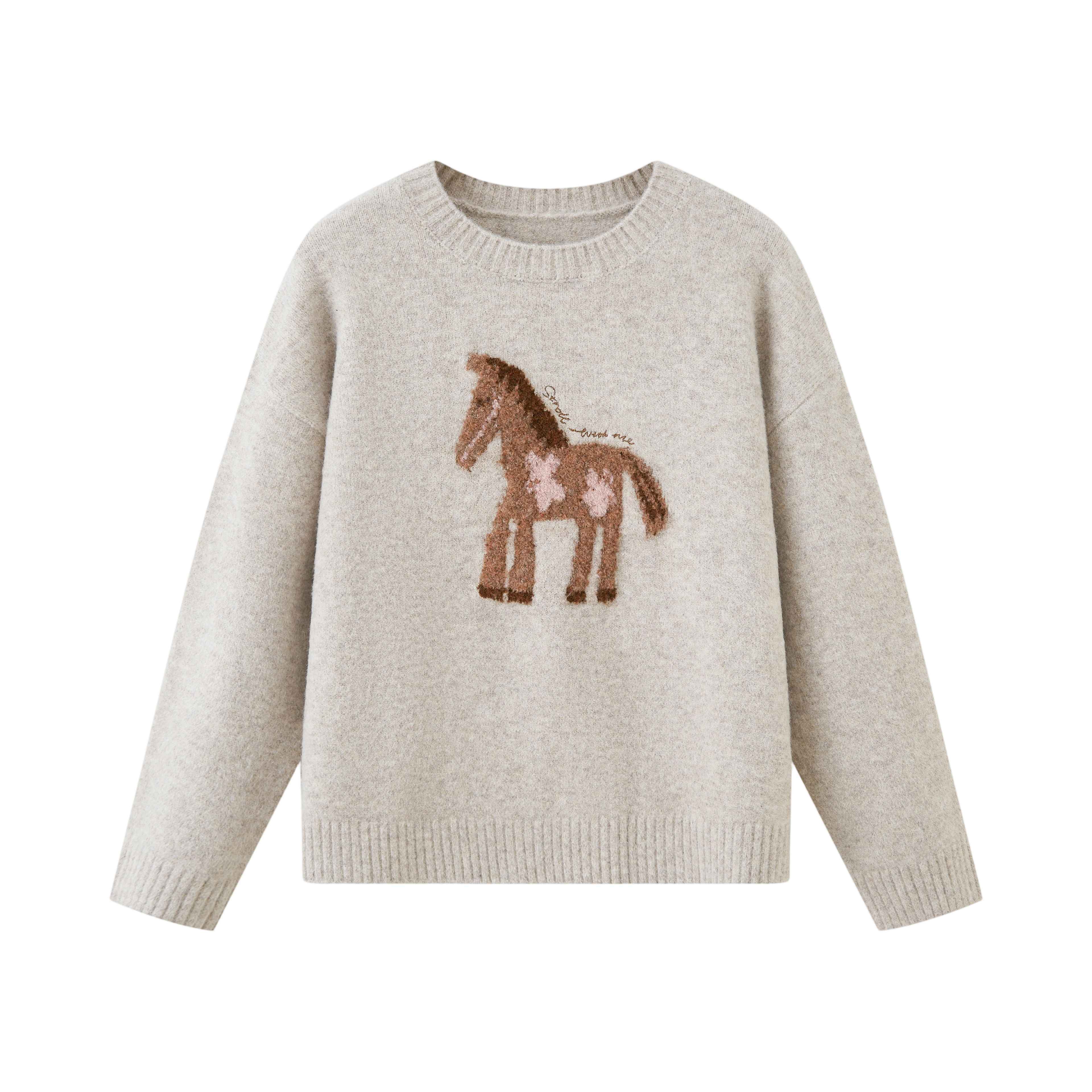 DIDDI_MODA_Puppy_And_Pony_Animal_Motif_Round_Neck_Women&