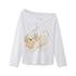 DIDDI_MODA_Puppy_Print_Bow_Asymmetric_Off_Shoulder_Women&